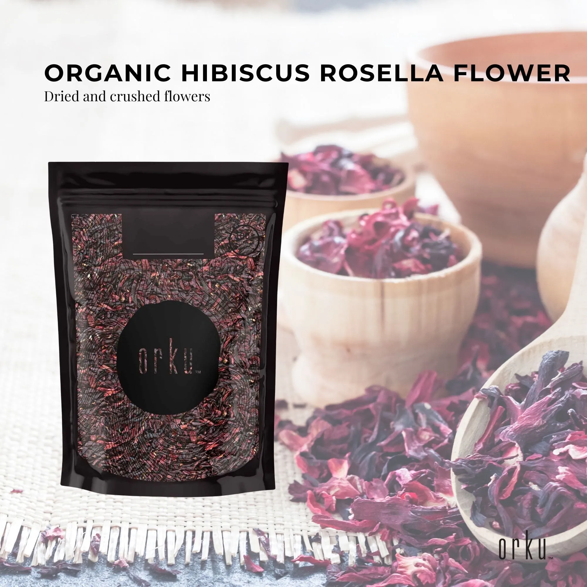 100g Organic Hibiscus Rosella Flower Crushed | Dried Herbal Tea Supplement | Premium Quality