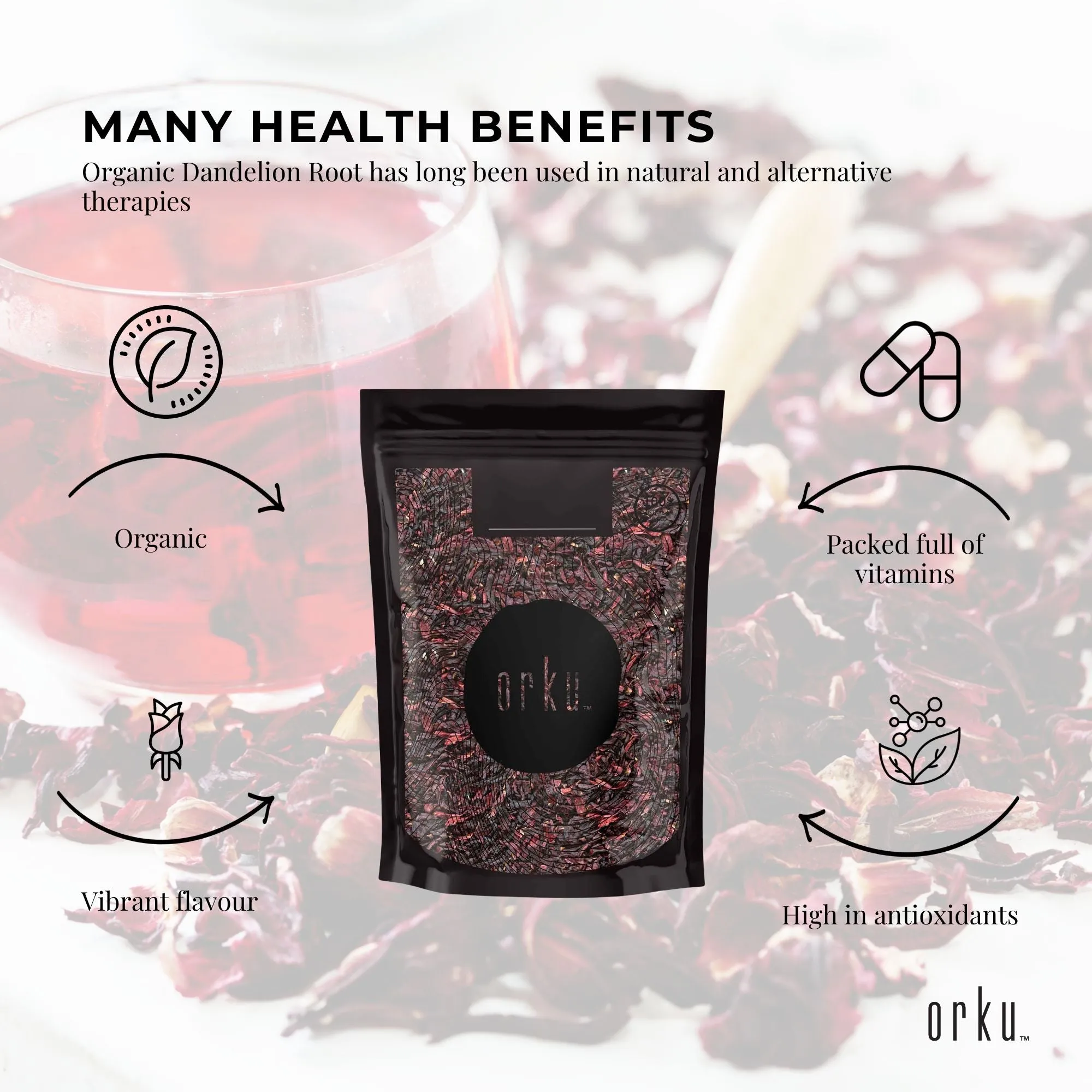 100g Organic Hibiscus Rosella Flower Crushed | Dried Herbal Tea Supplement | Premium Quality