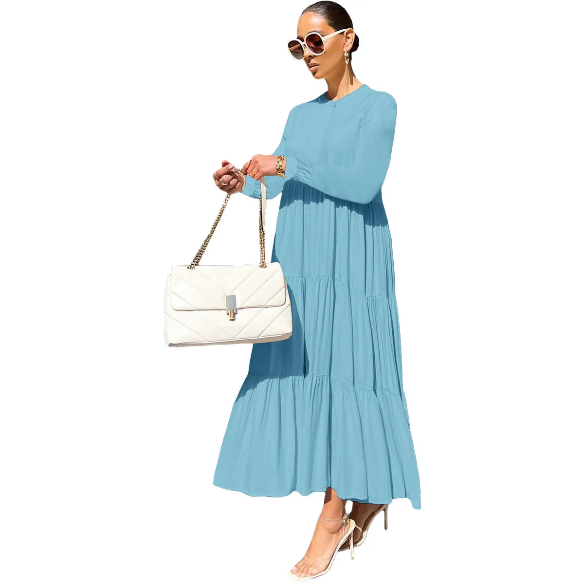 Autumn 2023 Women's Loose-Fit Short Sleeve Casual Dress – Effortless Style for the Season
