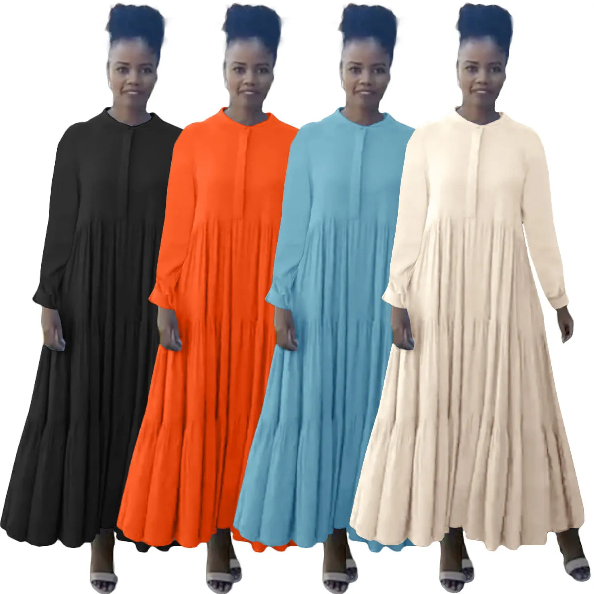 Autumn 2023 Women's Loose-Fit Short Sleeve Casual Dress – Effortless Style for the Season
