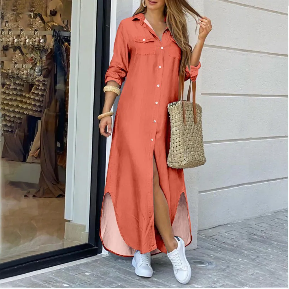 Casual Long Shirt Dress – Plus Size Summer & Autumn Fashion