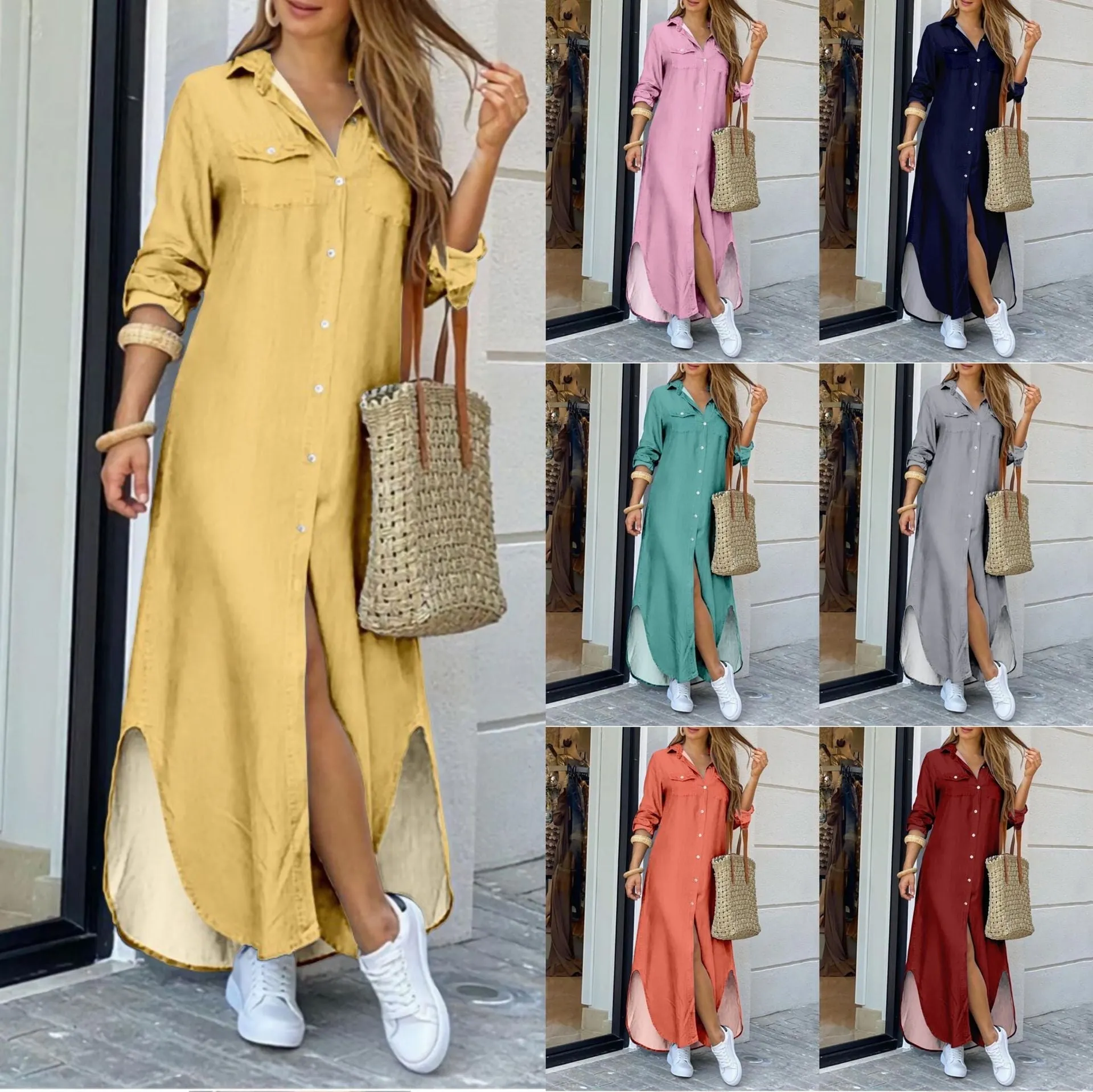 Casual Long Shirt Dress – Plus Size Summer & Autumn Fashion