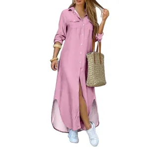 Casual Long Shirt Dress – Plus Size Summer & Autumn Fashion