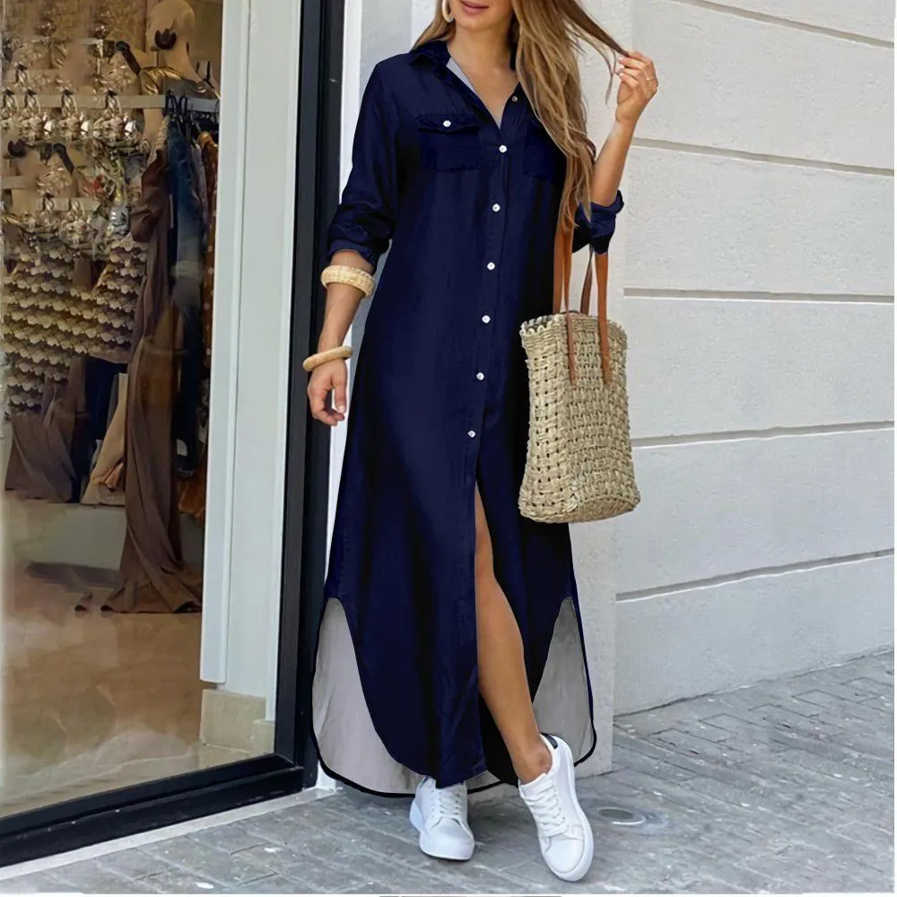 Casual Long Shirt Dress – Plus Size Summer & Autumn Fashion