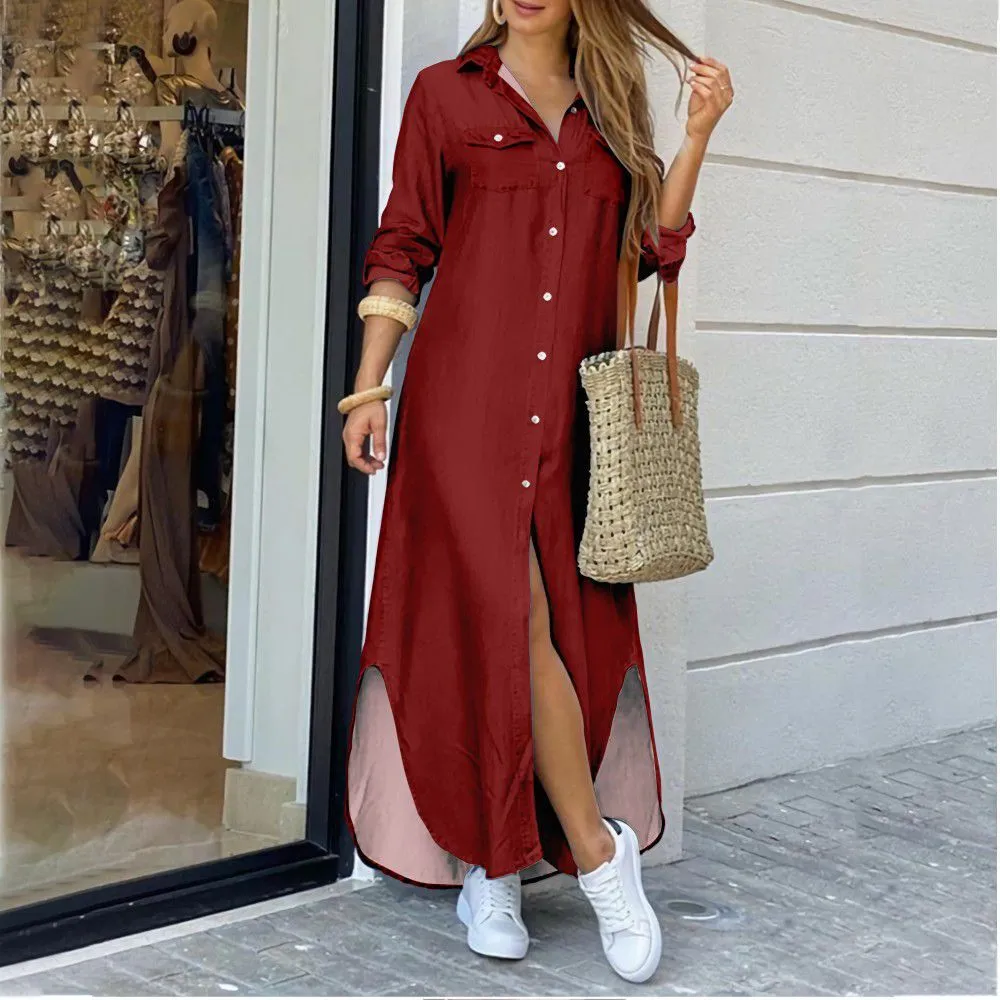 Casual Long Shirt Dress – Plus Size Summer & Autumn Fashion