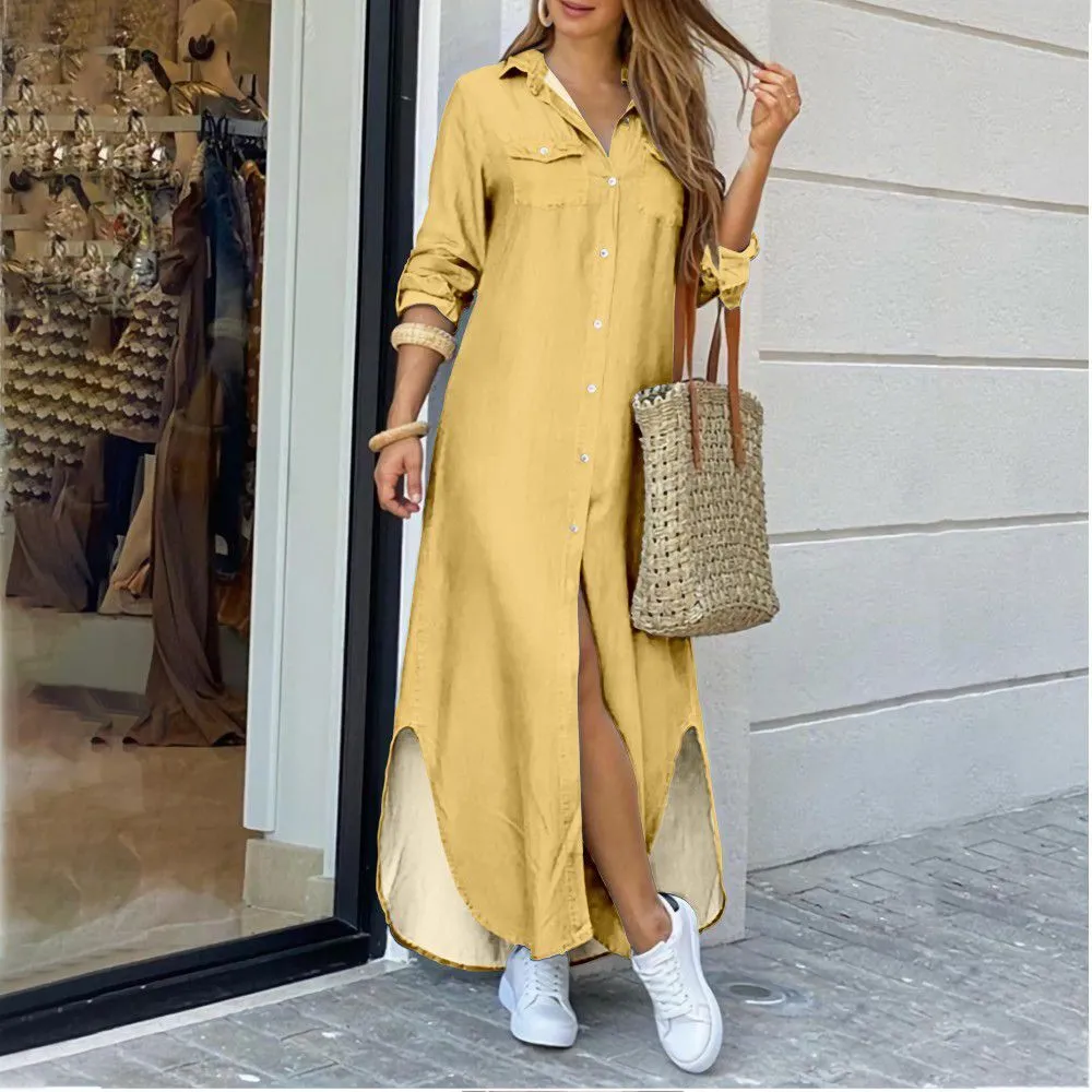 Casual Long Shirt Dress – Plus Size Summer & Autumn Fashion