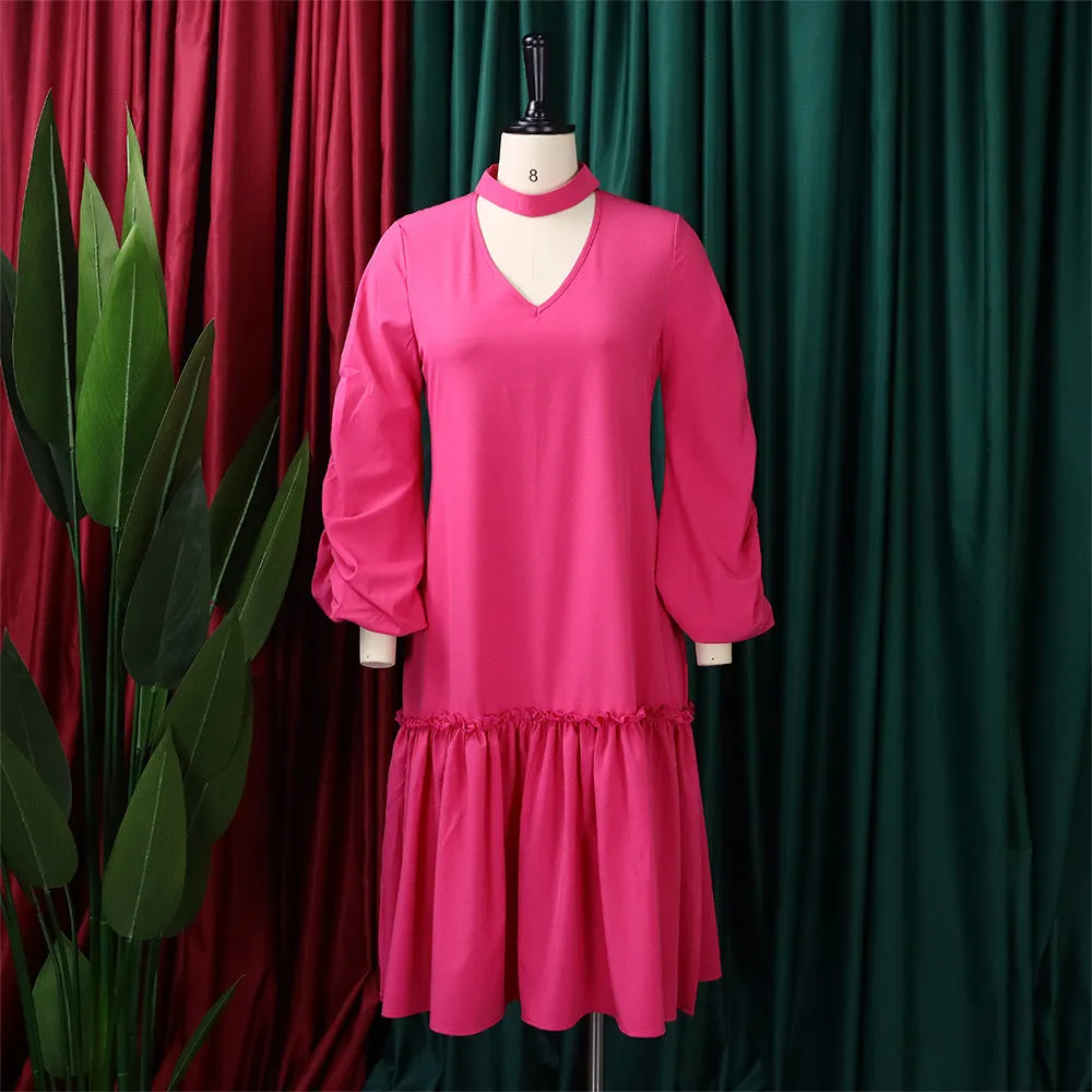 Custom Loose Women's Knee-Length Dress – Elegant & Versatile for Any Occasion