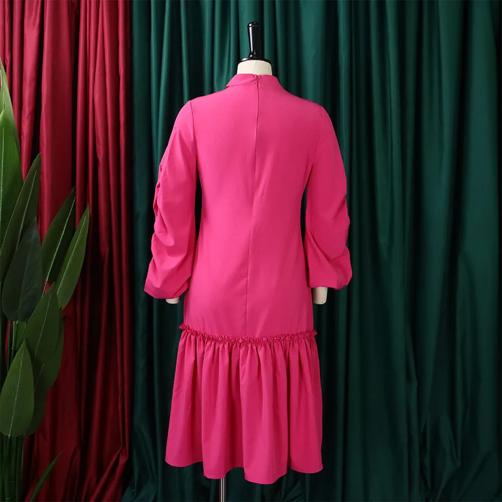 Custom Loose Women's Knee-Length Dress – Elegant & Versatile for Any Occasion