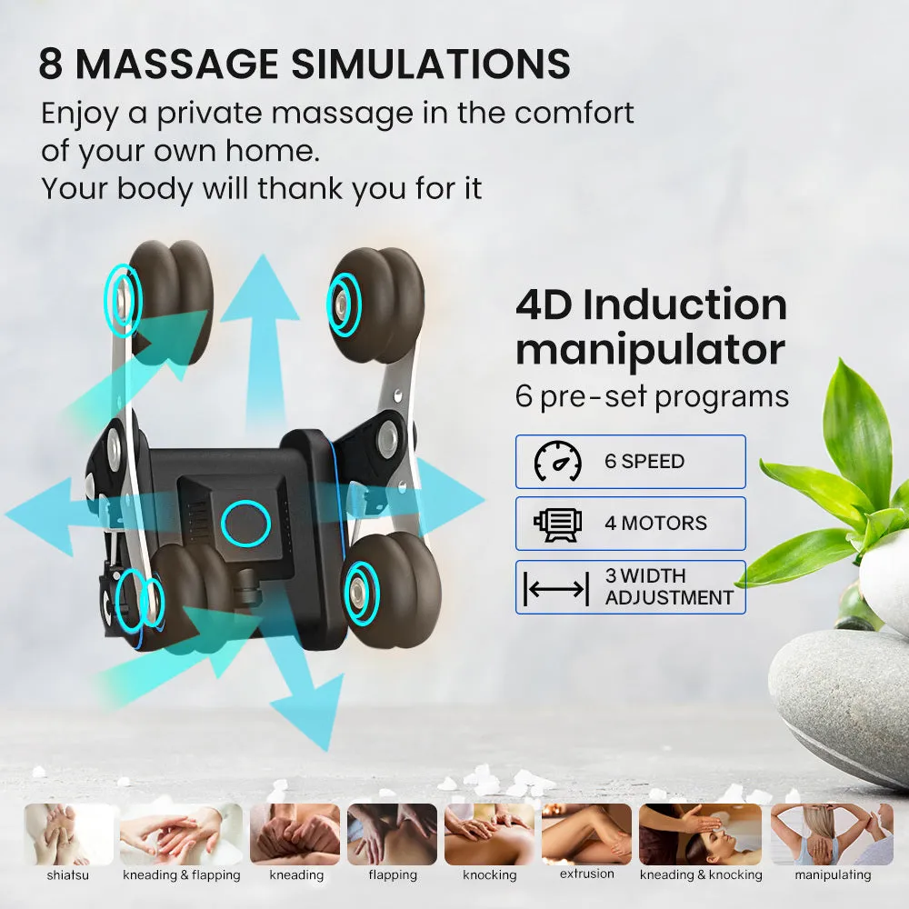 Electric Massage Chair Zero Gravity, Heat, Bluetooth, Full Body - FORTIA Cloud 9 MkII