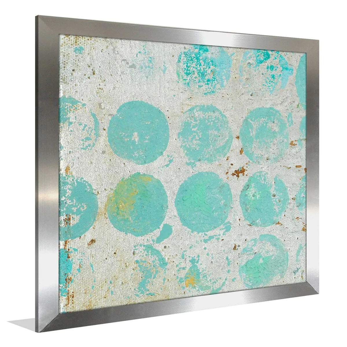 "Aqua Circles I (Square)" Print on Acrylic