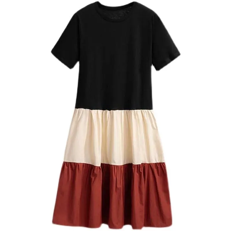 Stylish Korean Summer Dress – Patchwork Fashion for Women