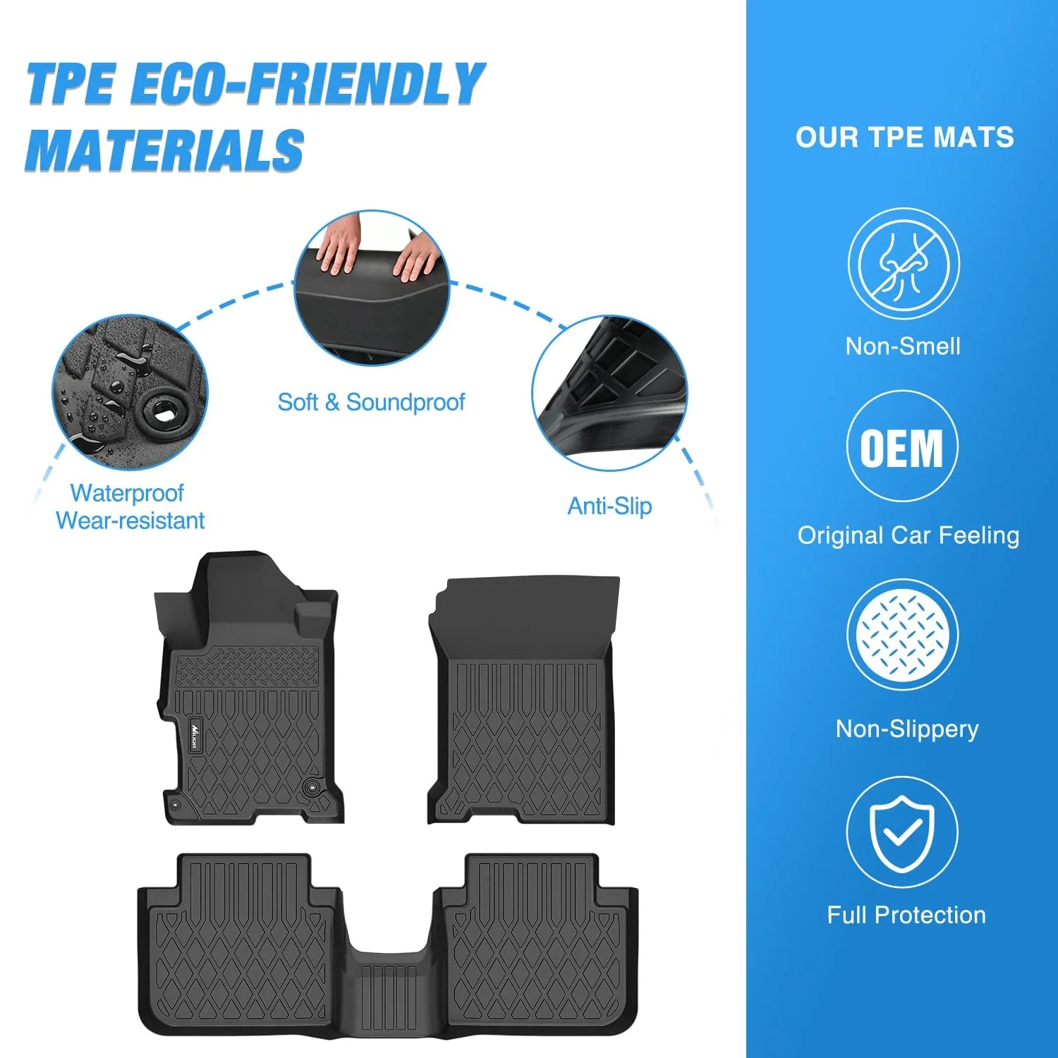 TPE Floor Mats for Honda Accord Sedans 2013 2014 2015 2016 2017